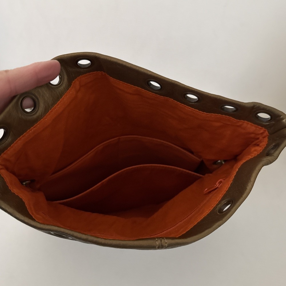 HOBO International Metallic Gold Womens Purse Crossbody Bling Leather Handbag - Picture 13 of 15